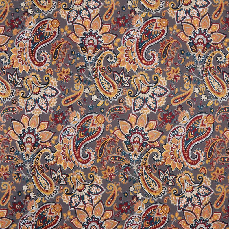 jersey di viscosa Paisley – grigio pietra/senape,  image number 1