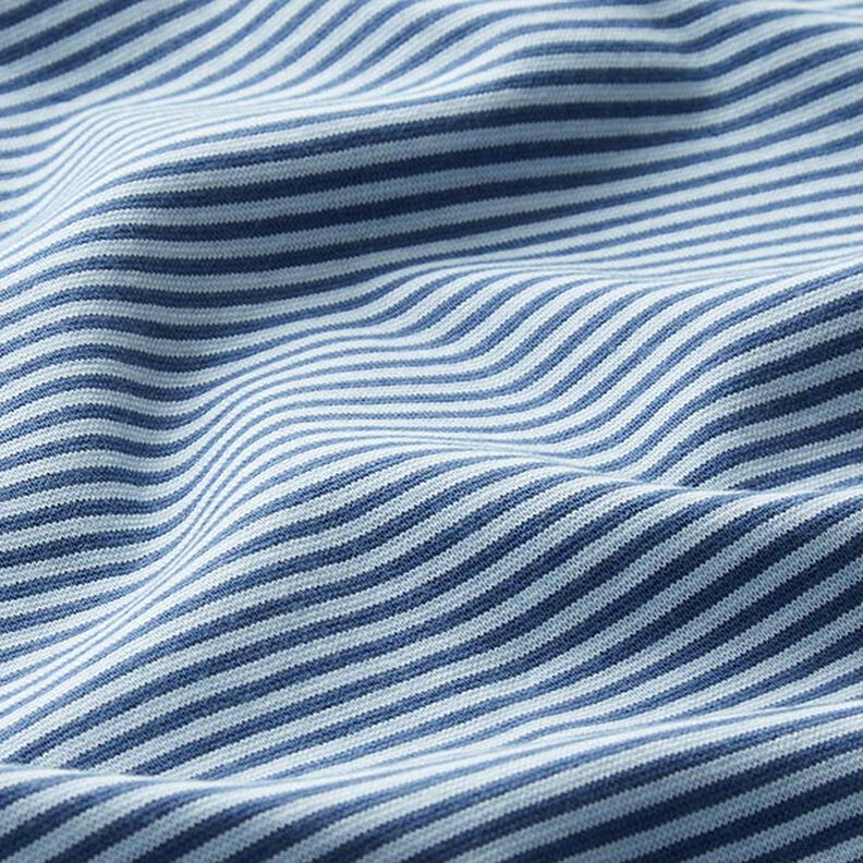 tessuto tubolare per polsini, righe sottili – colore blu jeans/azzurro,  image number 2