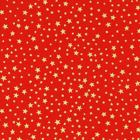 tessuto in cotone cretonne cielo stellato natalizio, piccolo – rosso/oro, 