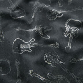 jersey di cotone Chitarre elettriche stampa digitale – nero/antracite, 