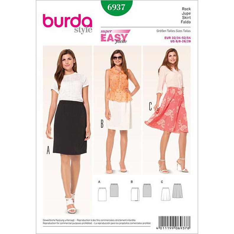 Gonna con coulisse, Burda 6937,  image number 1