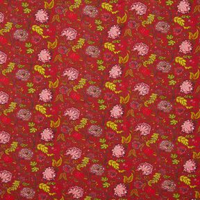 Tessuto di viscosa Fiori paisley – rosso carminio/rosso fuoco, 