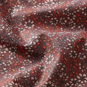 tessuto in cotone cretonne Fiori sparsi e rami – rosso carminio, 