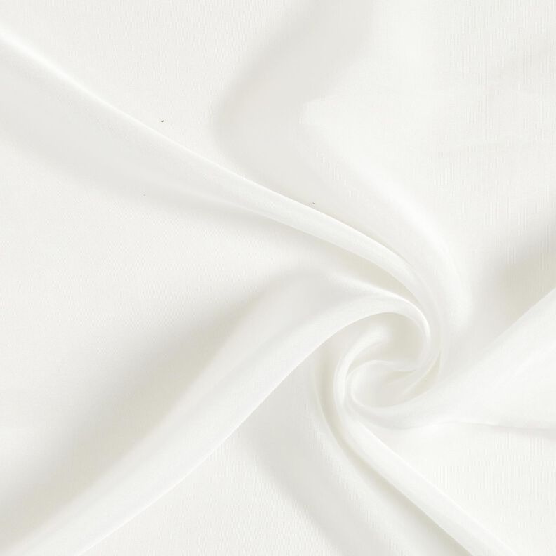 Chiffon misto seta in tinta unita – bianco,  image number 1