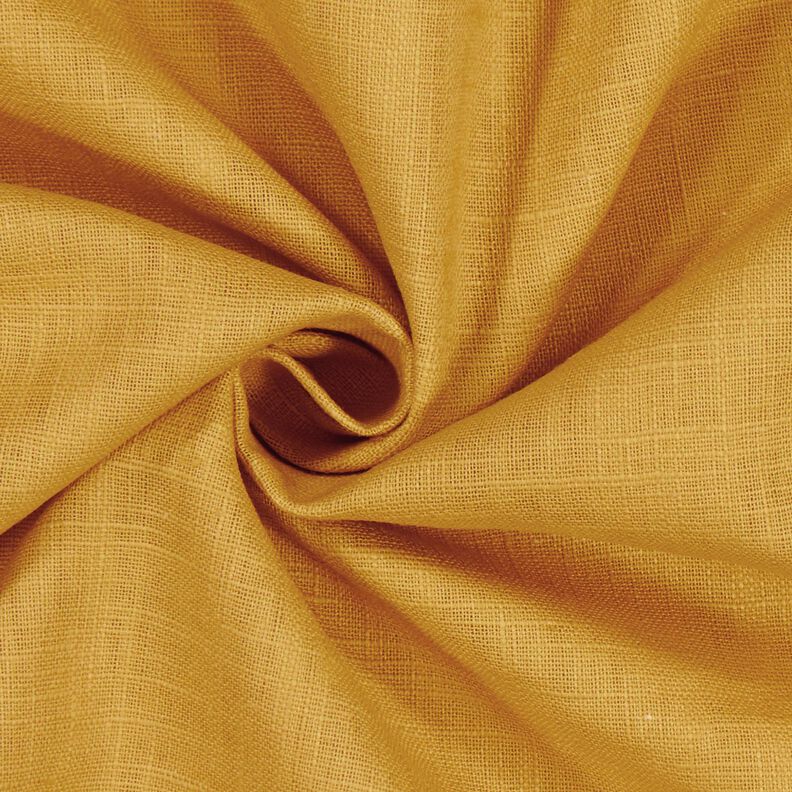 Tessuto di lino misto Ramie medio – senape,  image number 3
