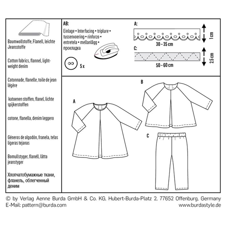 abito neonata / camicetta / pantalone, Burda 9348 | 68 - 98,  image number 8