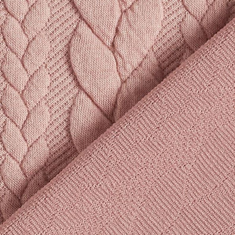 Jersey jacquard, cloqué, motivi a treccia – rosé,  image number 4