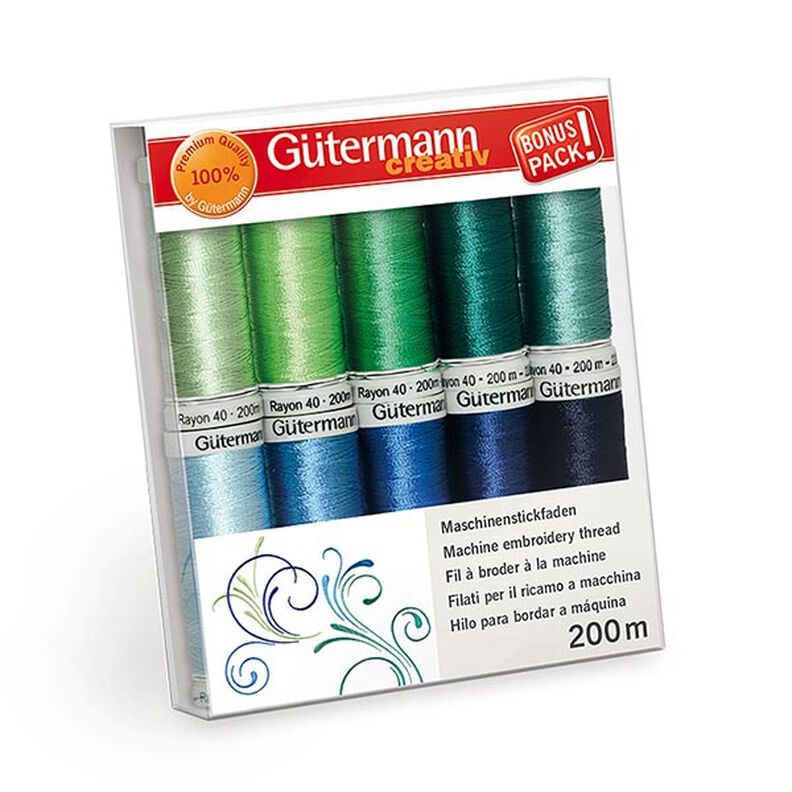 Set filo da ricamo a macchina Rayon 40 3 | BONUS PACK! | Gütermann creativ,  image number 1