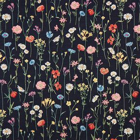 tessuto arredo gobelin fiori selvatici – nero/rosé, 
