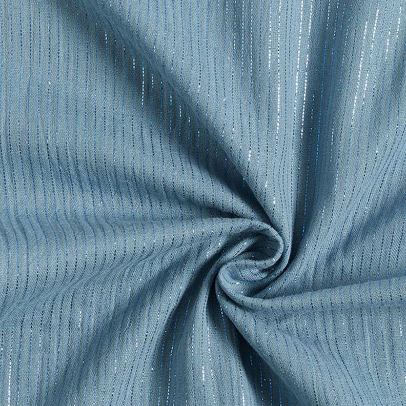 Mussola di cotone con righe luccicanti – blu colomba,  image number 4