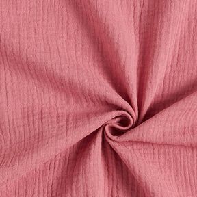 GOTS mussolina / tessuto doppio increspato | Tula – rosa anticato, 