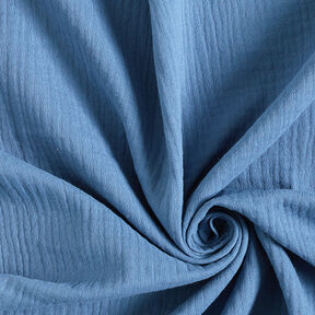 mussolina / tessuto doppio increspato – blu acciaio, 