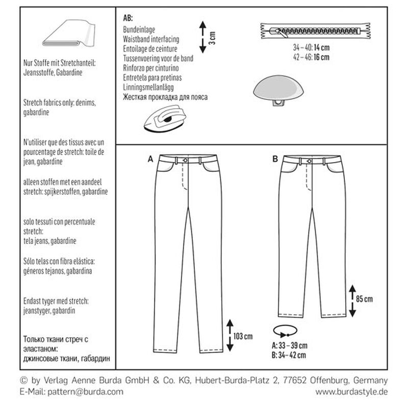 pantalone / jeans / pantaloni 3/4, Burda 6534,  image number 7