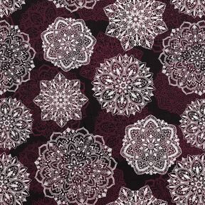 jersey di cotone Mandala | Glitzerpüppi – rosso merlot/grigio argento, 