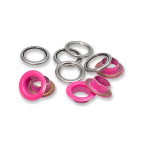 Occhielli con rondelle [20 pezzi | Ø 11 mm] | Prym – pink/argento effetto metallizzato, 