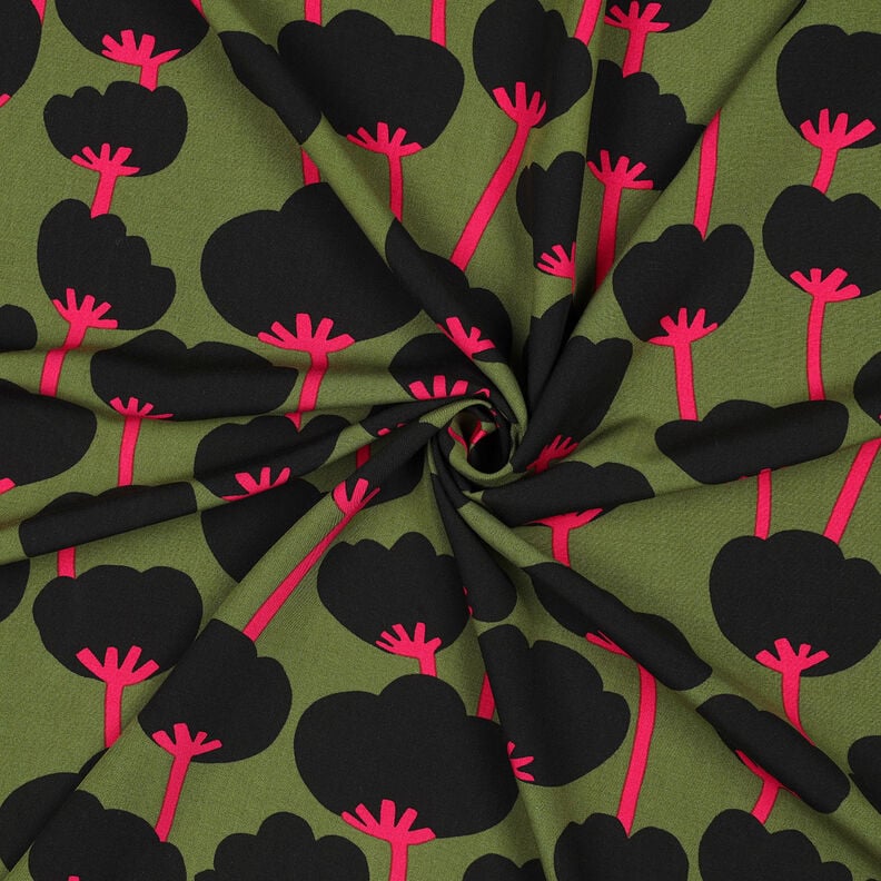 Lenzing Ecovero™ Poppies | Nerida Hansen – verde oliva/nero,  image number 3