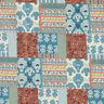 tessuto in cotone cretonne Patchwork floreale – blu,  thumbnail number 1