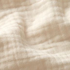 Mussola di cotone a tre strati tinta unita – bianco lana, 
