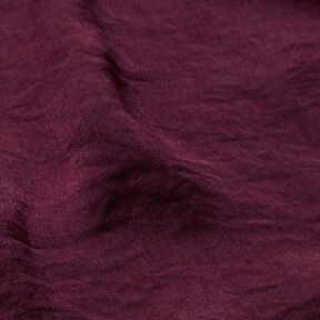 Tessuto leggero increspato per camicette in tinta unita – rosso merlot, 