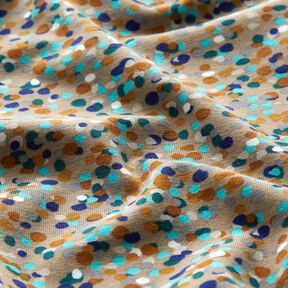 jersey di cotone Coriandoli colorati – duna/abete blu, 
