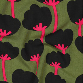 Lenzing Ecovero™ Poppies | Nerida Hansen – verde oliva/nero, 