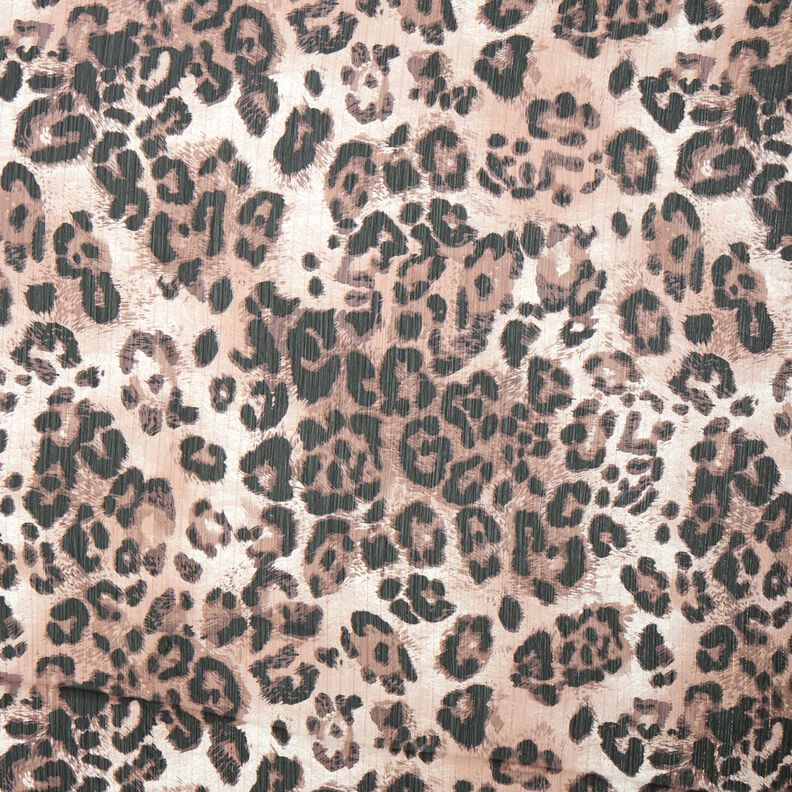 Chiffon con stampa leopardata e righe lurex – beige/nero,  image number 1