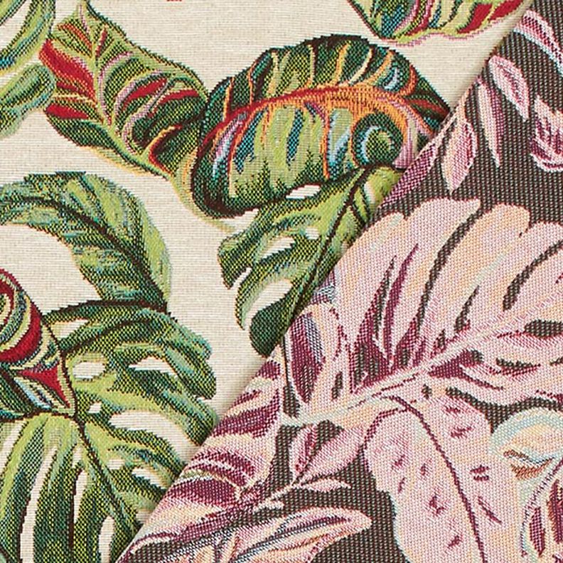 jacquard gobelin palma Monstera – verde/rosso,  image number 4