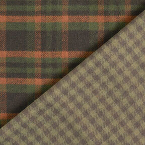 Tessuto per cappotti double face a quadri scozzesi – terracotta/verde abete, 