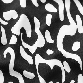 Jersey di viscosa con fantasia leopardata astratta – nero/bianco, 