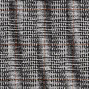 Tessuto in lana Principe di Galles – grigio scuro/arancione, 