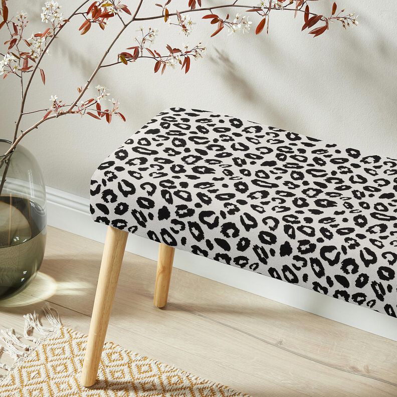 tessuto arredo Jacquard Motivo leopardato – avorio/nero,  image number 6