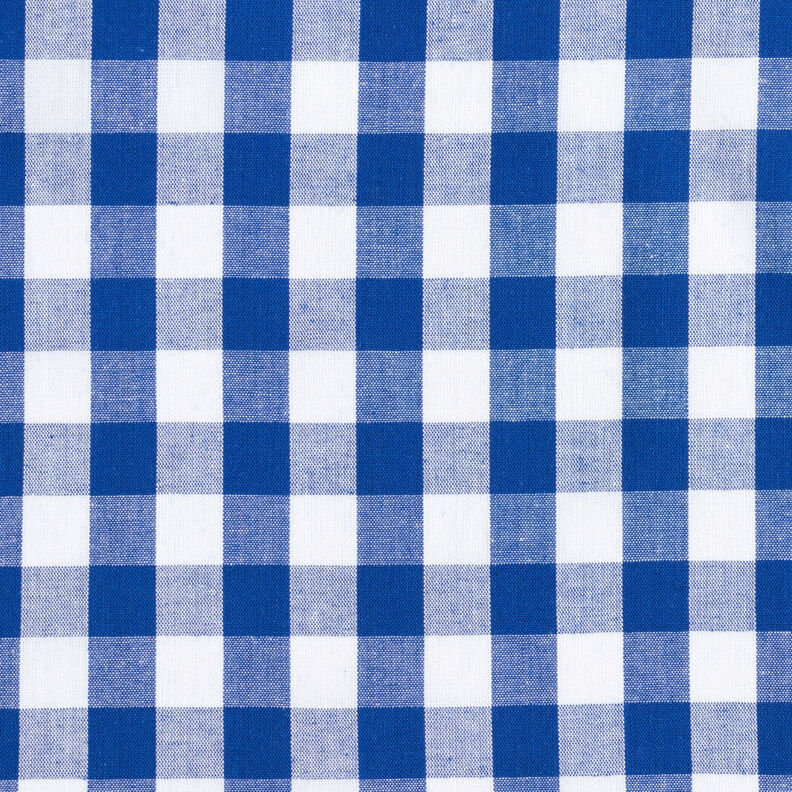 tessuto in cotone Quadro vichy 1,7 cm – blu reale/bianco,  image number 1