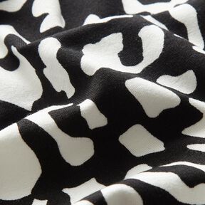 jersey di viscosa Macchie di leopardo astratte – nero/bianco, 