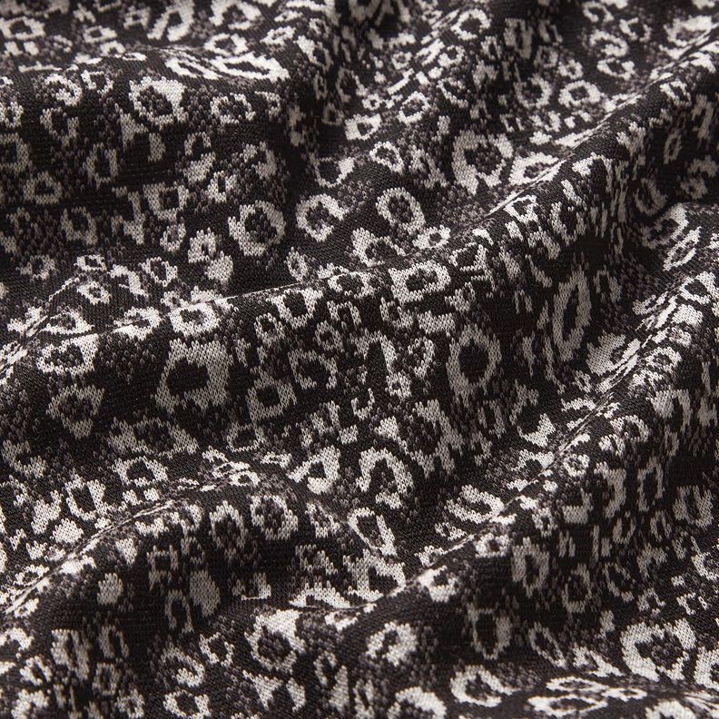 Maglia jacquard con motivo leopardato astratto – nero/grigio nebbia,  image number 2