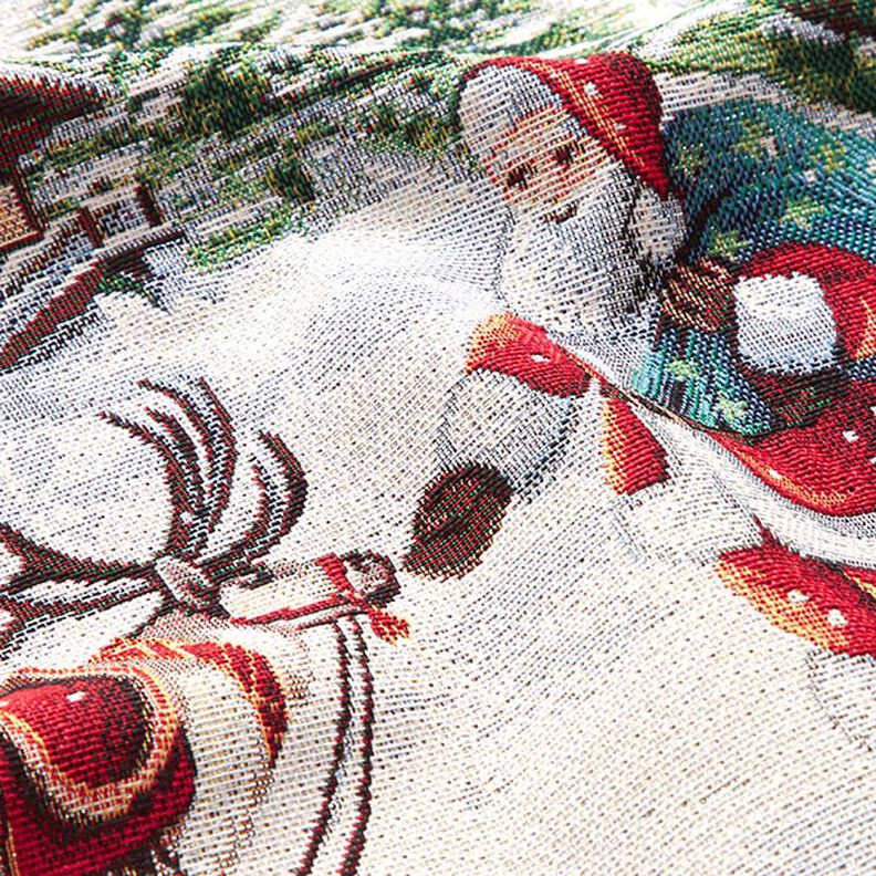 taglio di tessuto gobelin Babbo Natale, lurex – bianco lana,  image number 2