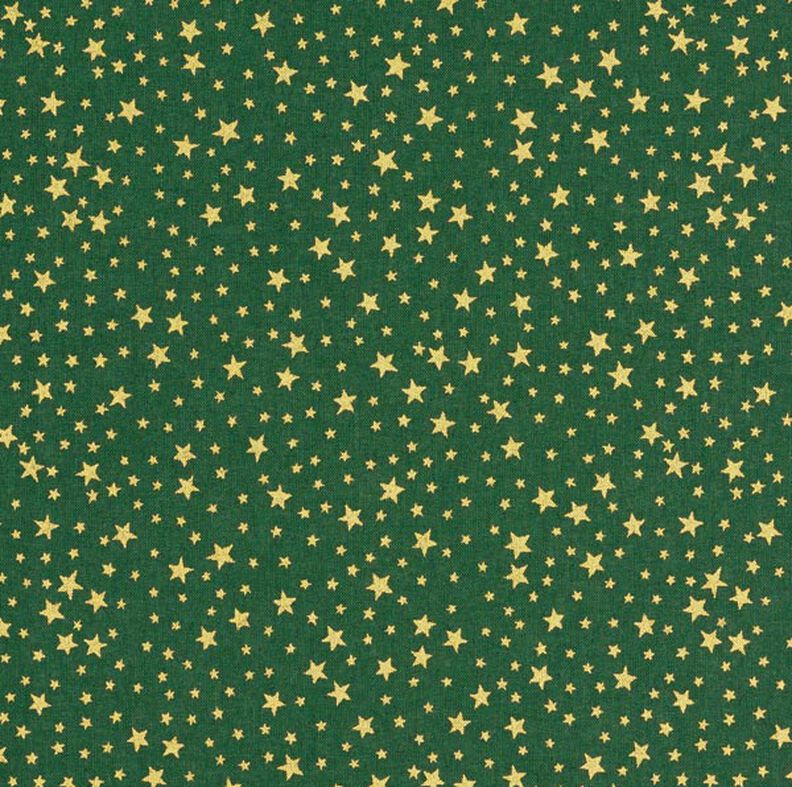 tessuto in cotone cretonne cielo stellato natalizio, piccolo – verde scuro/oro,  image number 1