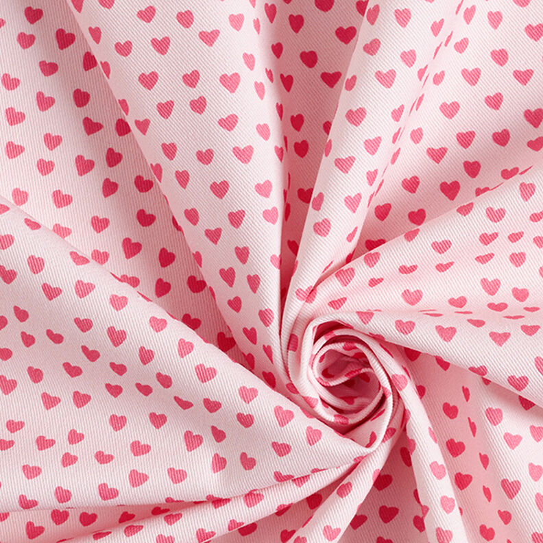tessuto arredo spinato in cotone, mini cuori – rosa chiaro,  image number 3