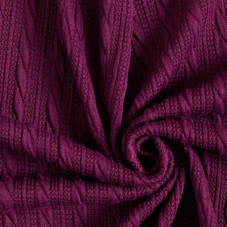 maglia cloqué Motivo a treccia – rosso merlot,  image number 3