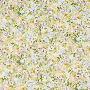 chiffon Mare di fiori riciclati – violetto pastello/verde lime, 