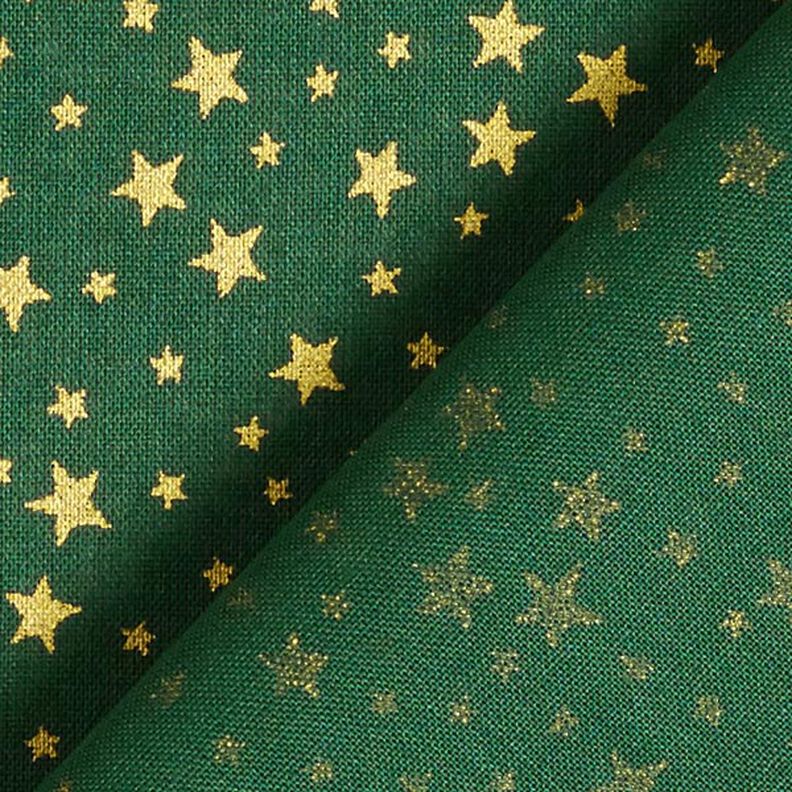 tessuto in cotone cretonne cielo stellato natalizio, piccolo – verde scuro/oro,  image number 5