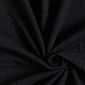 mussolina / tessuto doppio increspato – nero, 