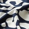 jersey di viscosa Macchie di leopardo astratte – blu notte/bianco,  thumbnail number 2