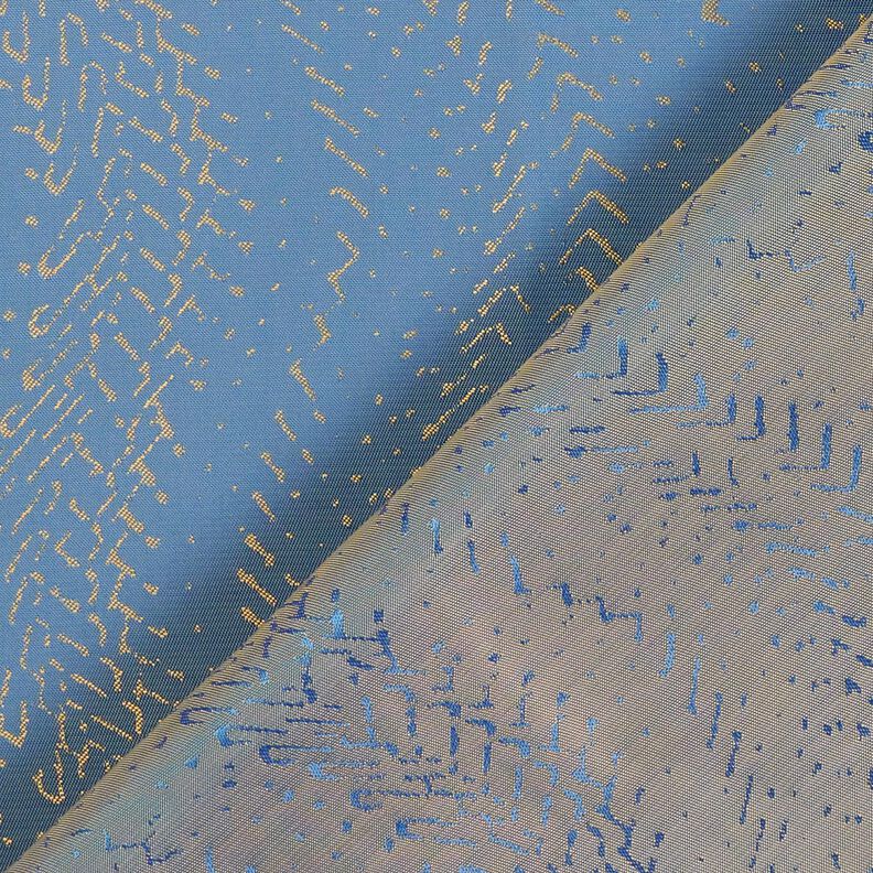 tessuto per fodere Jacquard Motivo a squame – blu/oro,  image number 4