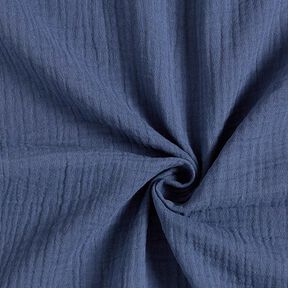 GOTS mussolina / tessuto doppio increspato | Tula – colore blu jeans, 