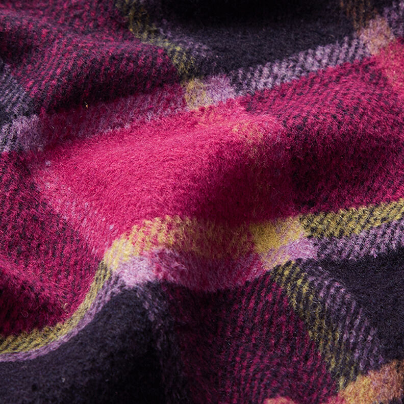 Cappotto in tessuto a quadri colorati – nero/bacca,  image number 2