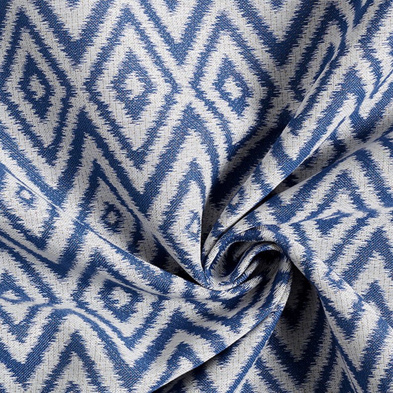 Tessuto jacquard da esterni stile etnico – blu,  image number 3