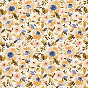 Mare di fiori in popeline di cotone – anacardo/bianco, 
