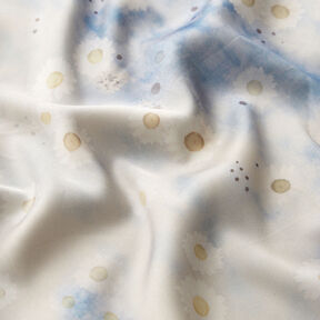 Batik in raso elasticizzato a margherite – naturale/azzurro, 