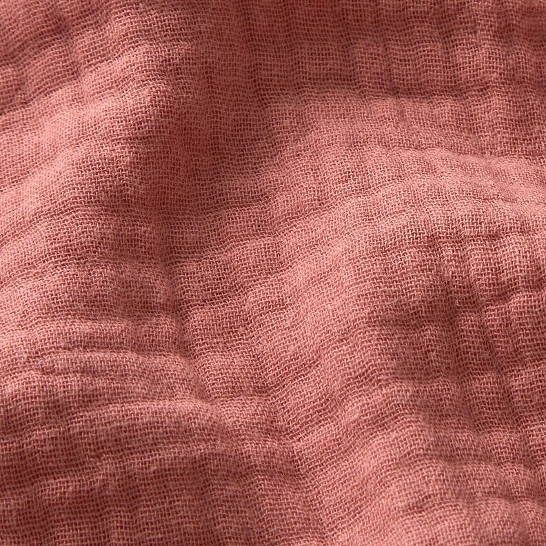 Mussola di cotone a tre strati tinta unita – rosa anticato,  image number 2