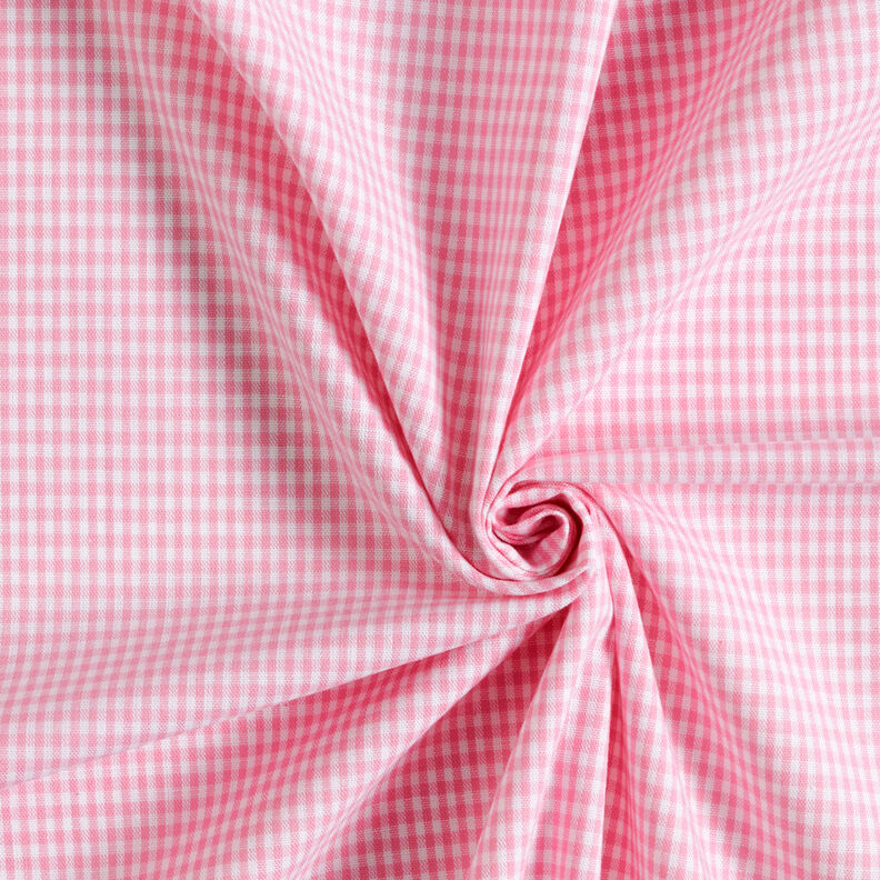 tessuto in cotone Quadro vichy 0,2 cm – rosa/bianco,  image number 3